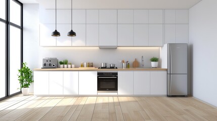 Modern kitchen with clean lines and bright decor