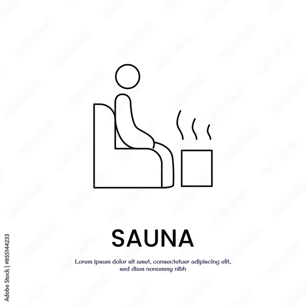 Poster sauna thin outline icon vector design good for web or mobile app