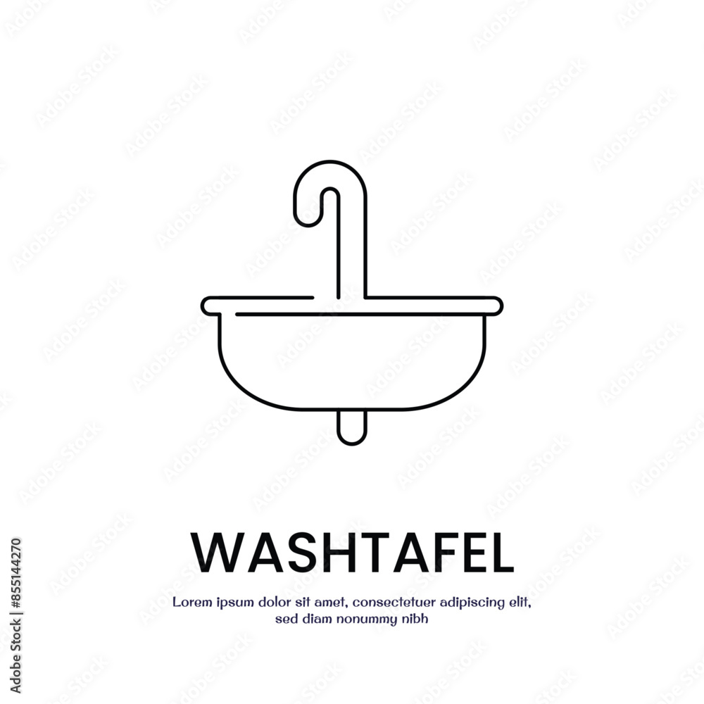 Poster sink thin outline icon vector design good for web or mobile app