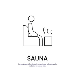 sauna thin outline icon vector design good for web or mobile app