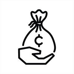 Fototapeta premium cryptocurrency wealth simple line icon