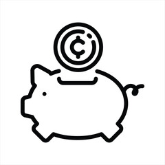 cryptocurrency saving simple line icon