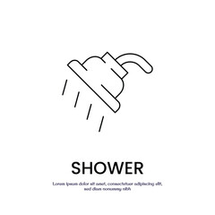 shower thin outline icon vector design good for web or mobile app
