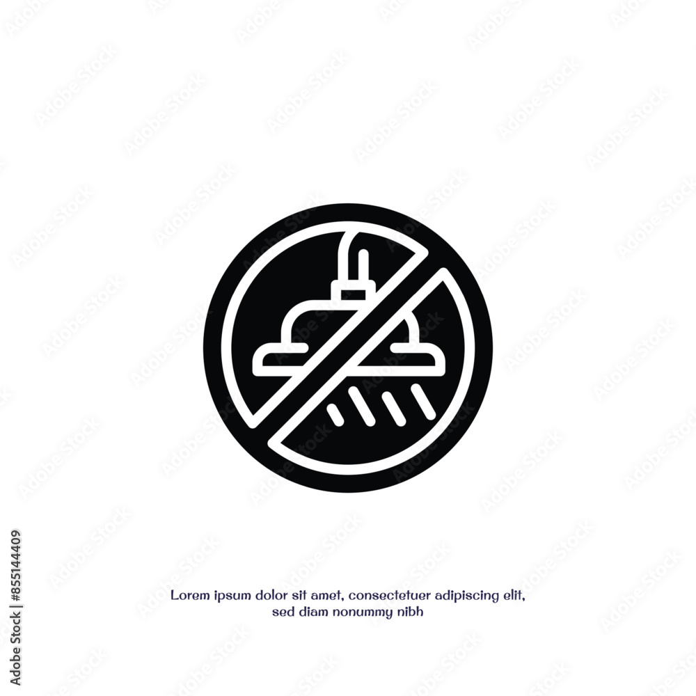 Poster no shower solid icon vector design good for web or mobile app