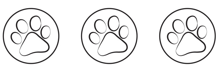 Different animal paw print vector illustrations