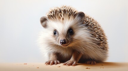 Serene hedgehog oil painting, symbolizing harmony, serenity, intuition, and gentleness, realistic detail, isolated on white background