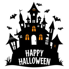 Halloween castle illustration