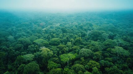 Obraz premium Aerial top view forest tree, Rainforest ecosystem and healthy environment concept and background, Texture of green tree forest view from above.