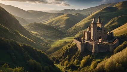 Panorama of the castle like from an RPG game