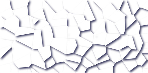 Abstract white stained glass background pattern. seamless pattern with 3d shapes vector vintage design .Broken tiles mosaic seamless pattern. white gravel texture wallpaper. vector illustration. 