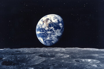 Earth view from moon, Earth and Moon, Space