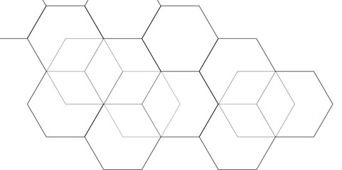 Hexagon seamless pattern. Abstract background with lines. Modern simple style hexagonal graphic concept. Background with hexagons.