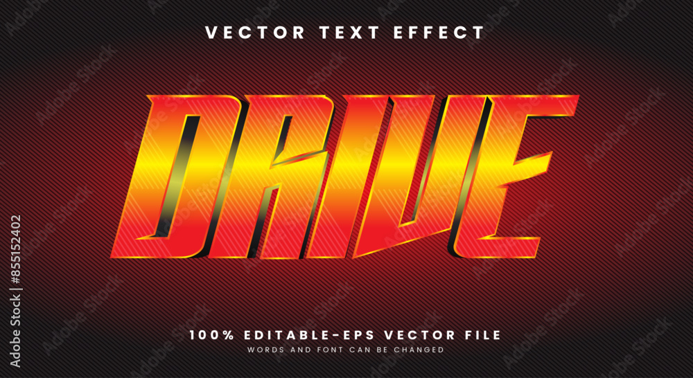 Poster drive editable text effect template with modern style