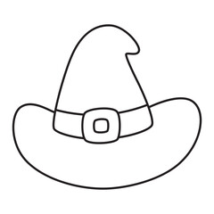 Witch hat halloween line icon.