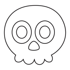 cartoon halloween skull line icon.