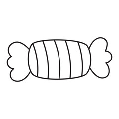 cartoon halloween candy line icon.