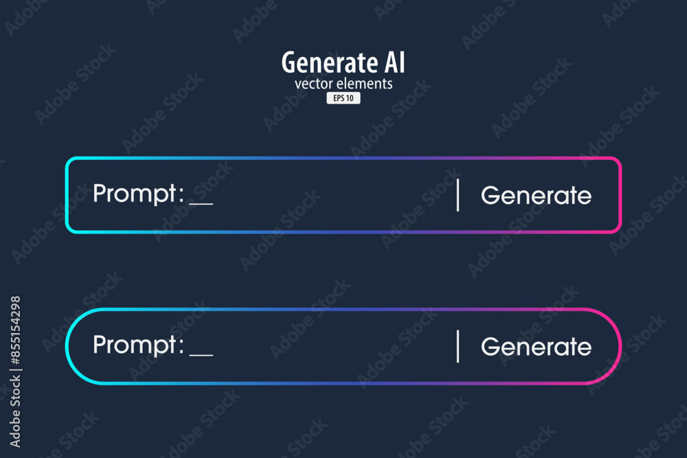 Aufkleber Generative AI Bar. Artificial intelligence and Machine learning technology concept. AI enters by command prompt to generate ideas. Chat with AI. Vector illustration.