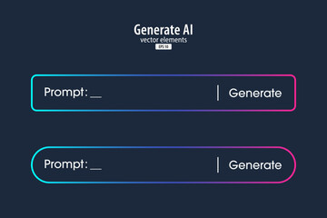 Obraz premium Generative AI Bar. Artificial intelligence and Machine learning technology concept. AI enters by command prompt to generate ideas. Chat with AI. Vector illustration.