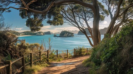 View from the pathway leading to the cathedral cove