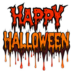 Happy Halloween typography with dripping effect for t-shirt, banner, and poster design 