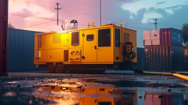 A mobile diesel generator for emergency power supply