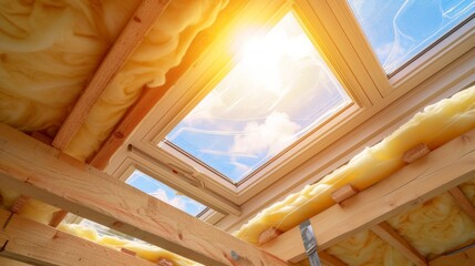 A plastic skylight window with energy-efficient thermal insulation in a roof setting