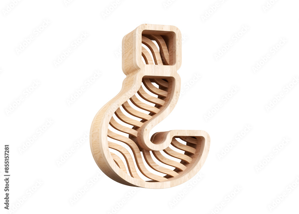 Poster 3d question mark made of wood with wave pattern. high-resolution and realistic font suitable for hea