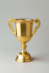 Gold trophy cup isolated on a white background. Created with Generative AI technology.