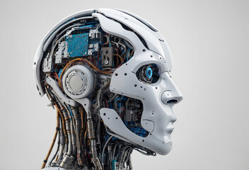 Fototapeta premium Ai robot side head technology