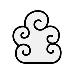 cloud icon in color line style