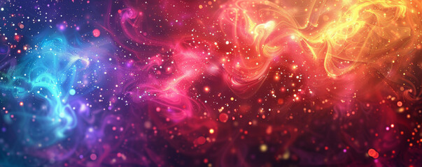 Fototapeta premium Bright background with colorful, vibrant fireworks.