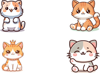 cute cat color vector image art