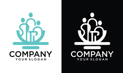 abstract logo unity in diversity and togetherness of social people. Social team logo icon. Social diversity, team work