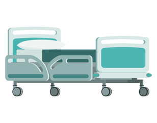 Electric adjustable medical bed isolated