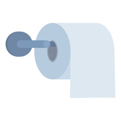 Clean paper toilet on metallic holder