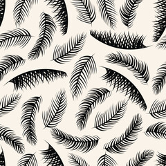 seamless pattern of coconut or palm leaves