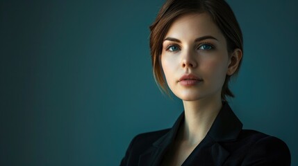 A Studio Portrait Of A Woman, Exuding Professionalism