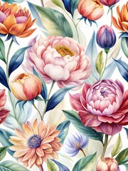 Vibrant floral garden pattern