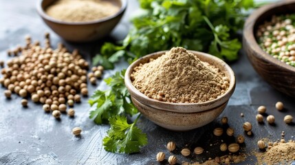 Ground coriander seeds and coriander powder 