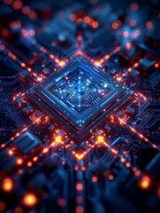 Fototapeta premium Glowing CPU Circuitry