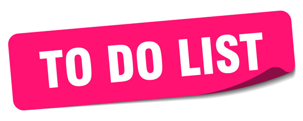 to do list sticker. to do list label