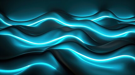 Fototapeta premium Dynamic Blue Wave Swirl, 3d render, abstract minimal neon background with glowing wavy line.