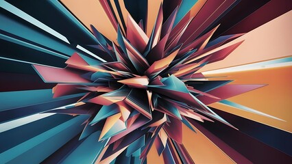 Abstract vibrant 3d rendering wallpaper  - 14