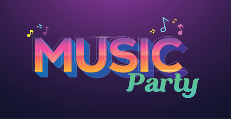  3d editable music text effect vector