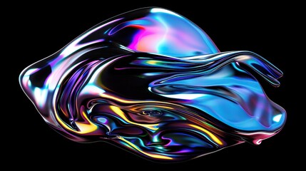 Obraz premium Energetic Holographic Swirl Flow
