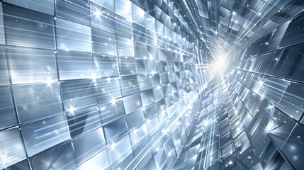 Abstract background with light rays and geometric shapes, creating an atmosphere of digital technology or futuristic design.