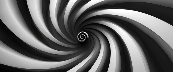 Fototapeta premium Black And White Abstract Spiral, Cartoon