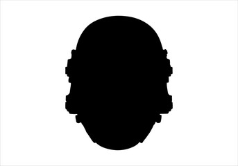 Soldier helmet silhouette isolated on white background. Soldier helmet icon vector illustration design.