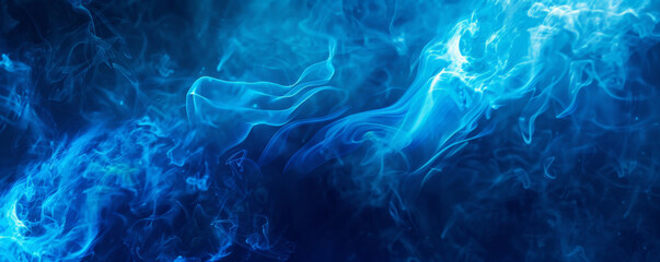 Fototapeta premium Smoke background with bright, electric blue smoke trails.