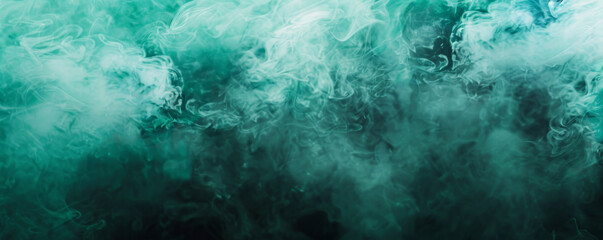 Obraz premium Smoke background with deep, emerald green smoke creating a mystical effect.